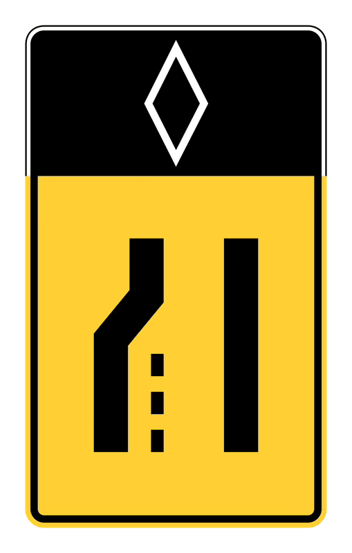 HOV Lane Ends Sign road sign — Sign indicating HOV lane is ending