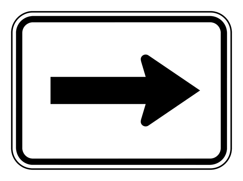 Right Arrow Sign road sign — Directional arrow pointing right