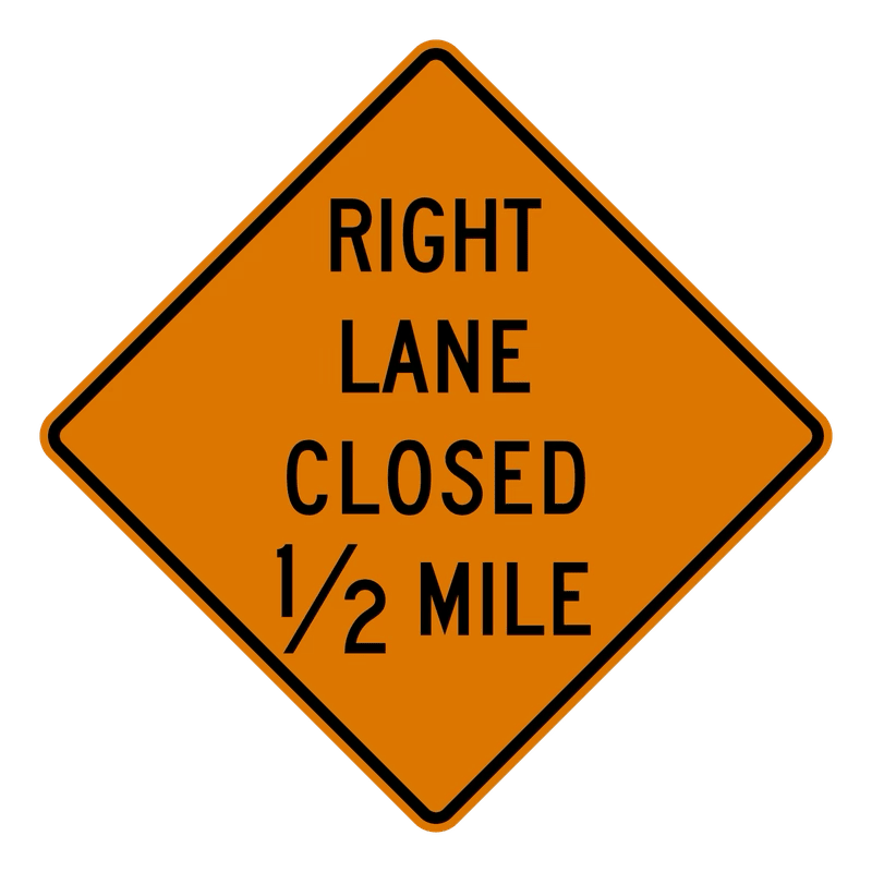 This orange right-lane-closed sign warns that: