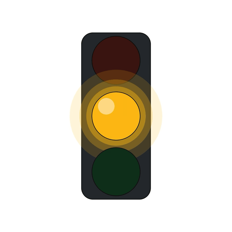 This signal has just turned steady yellow. You should: