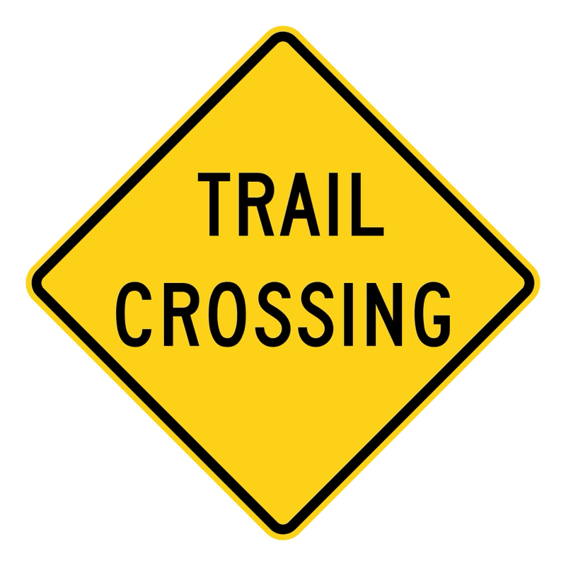 Trail Crossing Sign road sign — Recreational trail crossing ahead